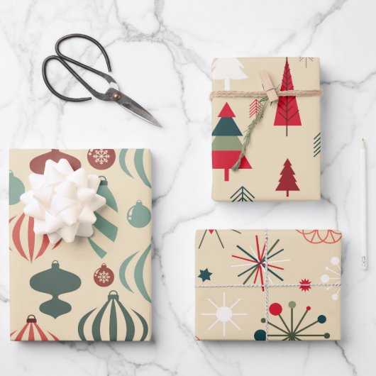 Whimsical Nordic Christmas Ornaments Geschenkpapier Set (Vorderseite)