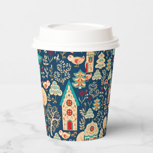 Whimsical Nordic Houses Pappbecher (Links)