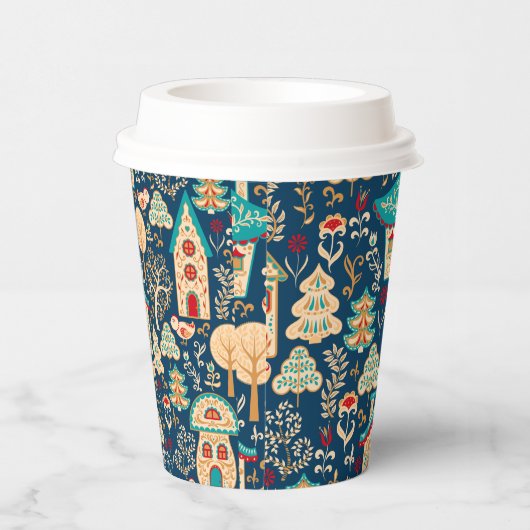 Whimsical Nordic Houses Pappbecher (Rechts)