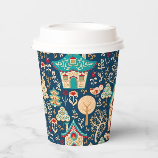 Whimsical Nordic Houses Pappbecher (Vorderseite)