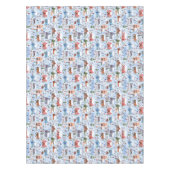 Whimsical Nordic Hygge Christmas Village Pastel Tischdecke (Vorderseite)