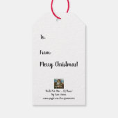 Whimsical North Pole Elf Mouse Wasserfarbe Kunst Geschenkanhänger (Rückseite)