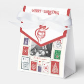 Whimsical Nostalgia Retro Briefmarke Weihnachten F Geschenkschachtel (Vorderseite)