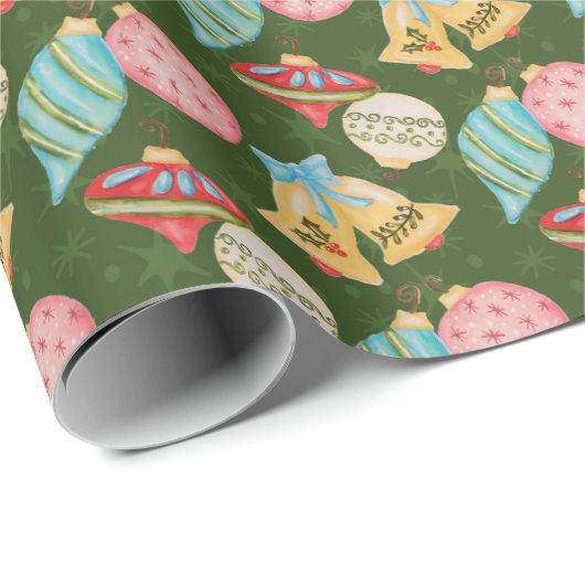 Whimsical Nostalgic Weihnachtsschmuck Niedlich Spa Geschenkpapier (Rolleneckpunkt)