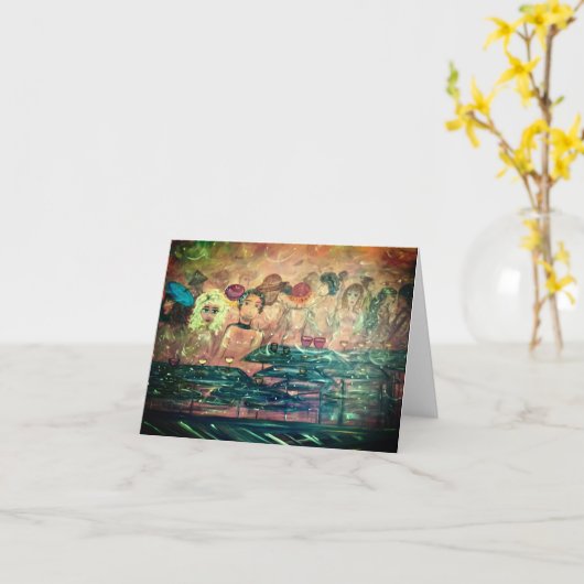 Whimsical Note Card, Gruß, Einladung (Gelbe Blume)