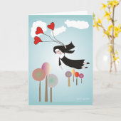 Whimsical Nun Art Geschenke Karte (Gelbe Blume)