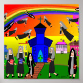 Whimsical Nuns Leinwand Art "Flying Nuns" Poster (Vorne)