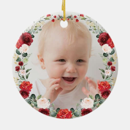 Whimsical Nutcracker Baby 1. Weihnachten Keramik Ornament (Hinten)