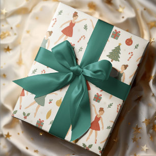 Whimsical Nutcracker Ballerina Holiday - Geschenkpapier