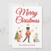 Whimsical Nutcracker Ballett Weihnachtslandschaft Feiertagskarte (Vorderseite)