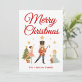 Whimsical Nutcracker Ballett Weihnachtslandschaft Feiertagskarte (Stehend Vorderseite)