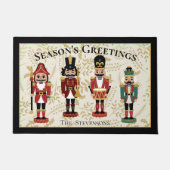 Whimsical Nutcracker Black und Beige Fußmatte (Vorderseite)