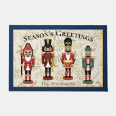 Whimsical Nutcracker Blue und Beige Fußmatte (Vorderseite)