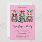 Whimsical Nutcracker& Christmas Tree Holiday Party Einladung (Vorderseite)