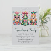 Whimsical Nutcracker& Christmas Tree Holiday Party Einladung (Stehend Vorderseite)