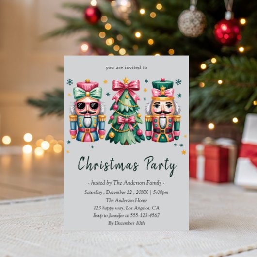 Whimsical Nutcracker& Christmas Tree Holiday Party Einladung