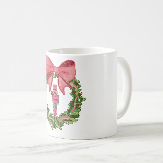 Whimsical Nutcracker Christmas Wreath Kaffeetasse (VorderseiteRechts)