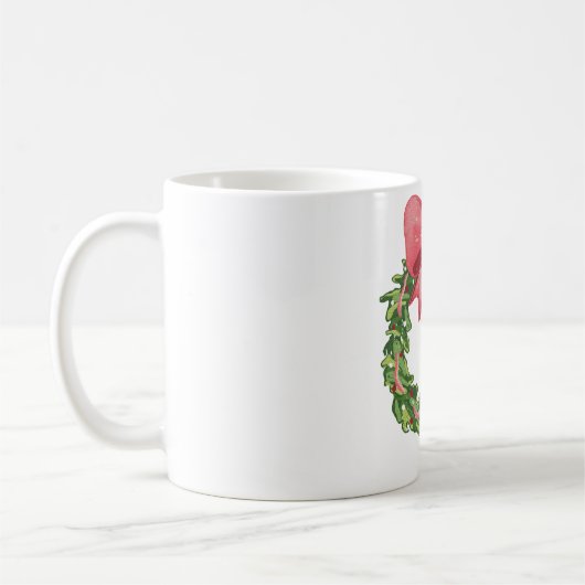 Whimsical Nutcracker Christmas Wreath Kaffeetasse (Links)