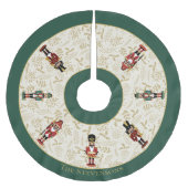 Whimsical Nutcracker Grün und Beige Weihnachten Polyester Weihnachtsbaumdecke (Vorderseite)