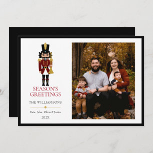 Whimsical Nutcracker in Black Flat Holiday Card Feiertagskarte