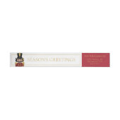 Whimsical Nutcracker in Rot Rundum-Adressaufkleber (Person)