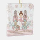 Whimsical Nutcracker Pastell Pink Weihnachtsballet Keramikornament (Rechts)