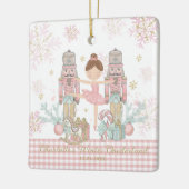 Whimsical Nutcracker Pastell Pink Weihnachtsballet Keramikornament (Links)