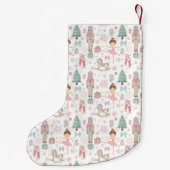 Whimsical Nutcracker Pastell Pink Weihnachtsballet Kleiner Weihnachtsstrumpf (Rückseite)
