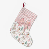 Whimsical Nutcracker Pastell Pink Weihnachtsballet Kleiner Weihnachtsstrumpf (Vorderansicht (hängend))