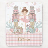 Whimsical Nutcracker Pastell Pink Weihnachtsballet Mousepad (Vorne)