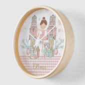 Whimsical Nutcracker Pastell Pink Weihnachtsballet Uhr (Winkel)