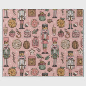 Whimsical Nutcracker Pink Geschenkpapier (Flach)