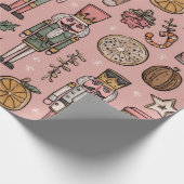 Whimsical Nutcracker Pink Geschenkpapier (Ecke)