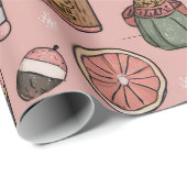 Whimsical Nutcracker Pink Geschenkpapier (Rolleneckpunkt)
