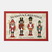 Whimsical Nutcracker Red und Beige Fußmatte (Vorderseite)