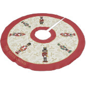 Whimsical Nutcracker Red und Beige Weihnachten Polyester Weihnachtsbaumdecke (Schrägansicht)