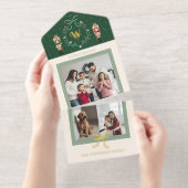 Whimsical Nutcracker Weihnachtscreme Bow Fotos All-in-One-Einladung (Abreißstreifen)