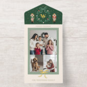 Whimsical Nutcracker Weihnachtscreme Bow Fotos All-in-One-Einladung (Innenseite)