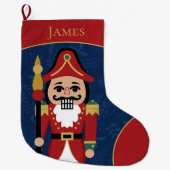 Whimsical Nutcracker Weihnachtsfest Strumpf Großer Weihnachtsstrumpf (Vorderseite)