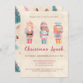 Whimsical Nutcrackers Weihnachtsessen Einladung (Vorne/Hinten)