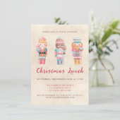 Whimsical Nutcrackers Weihnachtsessen Einladung (Stehend Vorderseite)