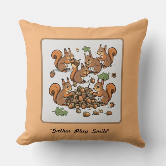 "Whimsical Nutty Squirrel Activity" Kissen (Vorderseite)