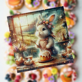 Whimsical Oaster Bunny Baker Country Küche Puzzle