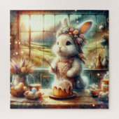 Whimsical Oaster Bunny Baker Country Küche Puzzle (Vertikal)