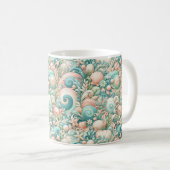 Whimsical Ocean Breeze: Pastelsee-Wirbel in Cotta Kaffeetasse (VorderseiteRechts)