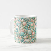 Whimsical Ocean Breeze: Pastelsee-Wirbel in Cotta Kaffeetasse (Vorderseite Links)