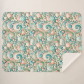 Whimsical Ocean Breeze: Pastelsee-Wirbel in Cotta Sherpadecke (Vorderseite (Horizontal))