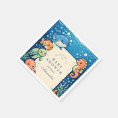 Whimsical Ocean Friends Baby Shower Serviette (Ecke)