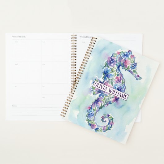 Whimsical Ocean-Seepferdchen-Botanische Blumen Planer (Anzeige)