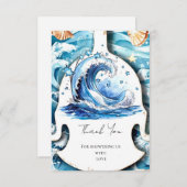 Whimsical Ocean Waves Baby Dusche Dankeskarte (Vorne/Hinten)